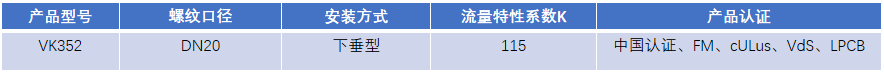 FM認證viking 威景下垂噴頭VK352
