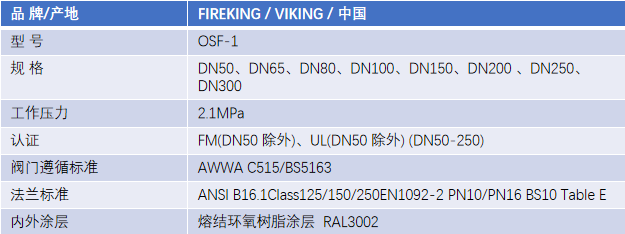 FM認(rèn)證viking 威景彈性閥板明桿閘閥DN100