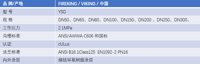 FM認證viking 威景YSG型過濾器DN65